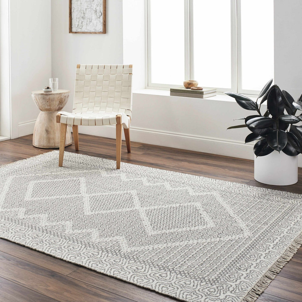 Claus Contemporary Geometrical Gray And Ivory Rug - The Rug Decor