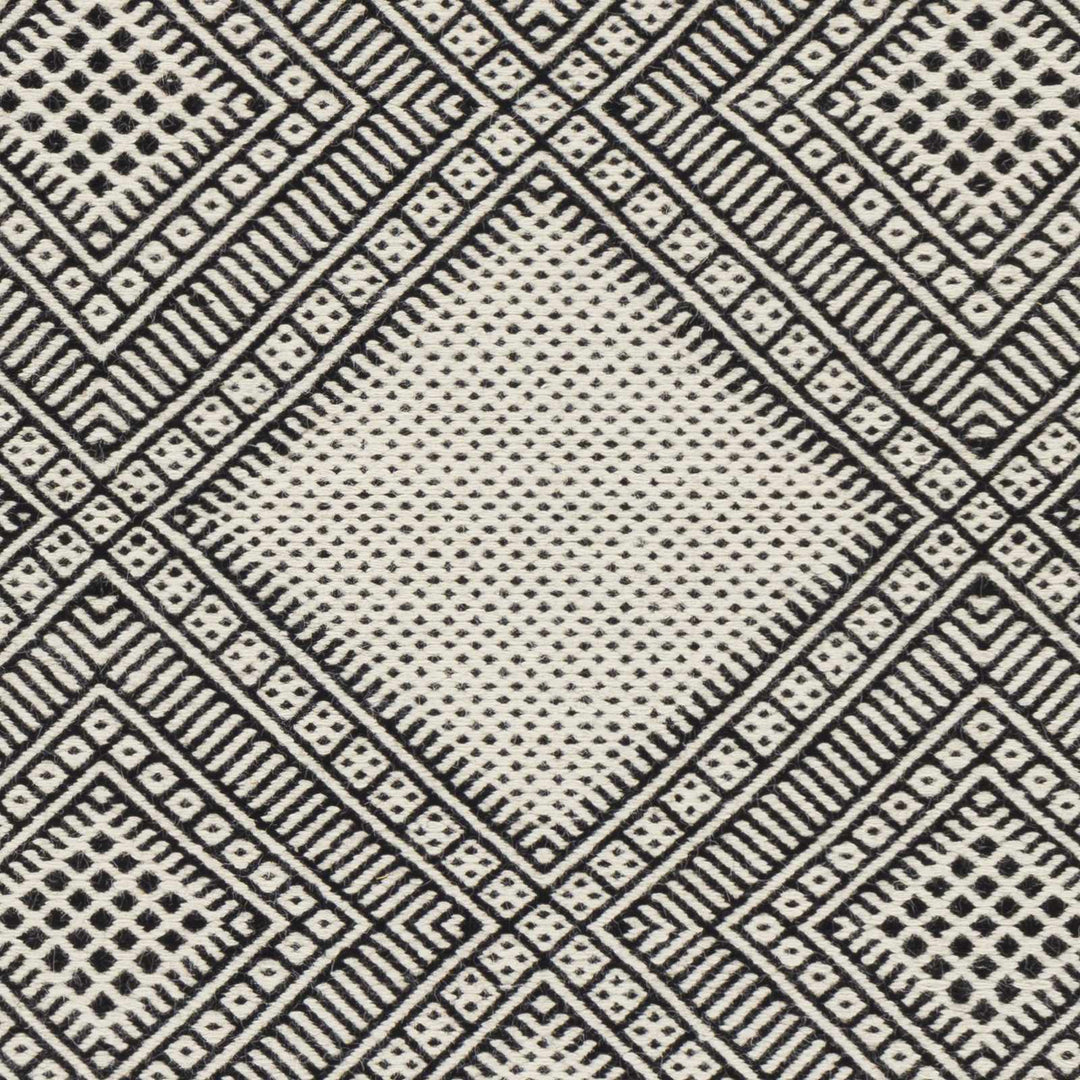 Claveria Modern Geometrical Ivory And Black Hand Woven Area Rug - The Rug Decor