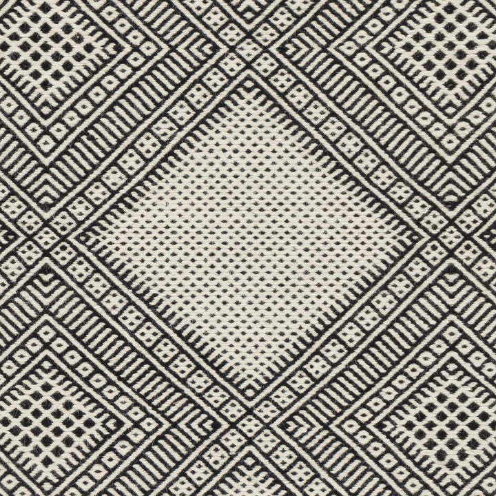 Claveria Modern Geometrical Ivory And Black Hand Woven Area Rug - The Rug Decor