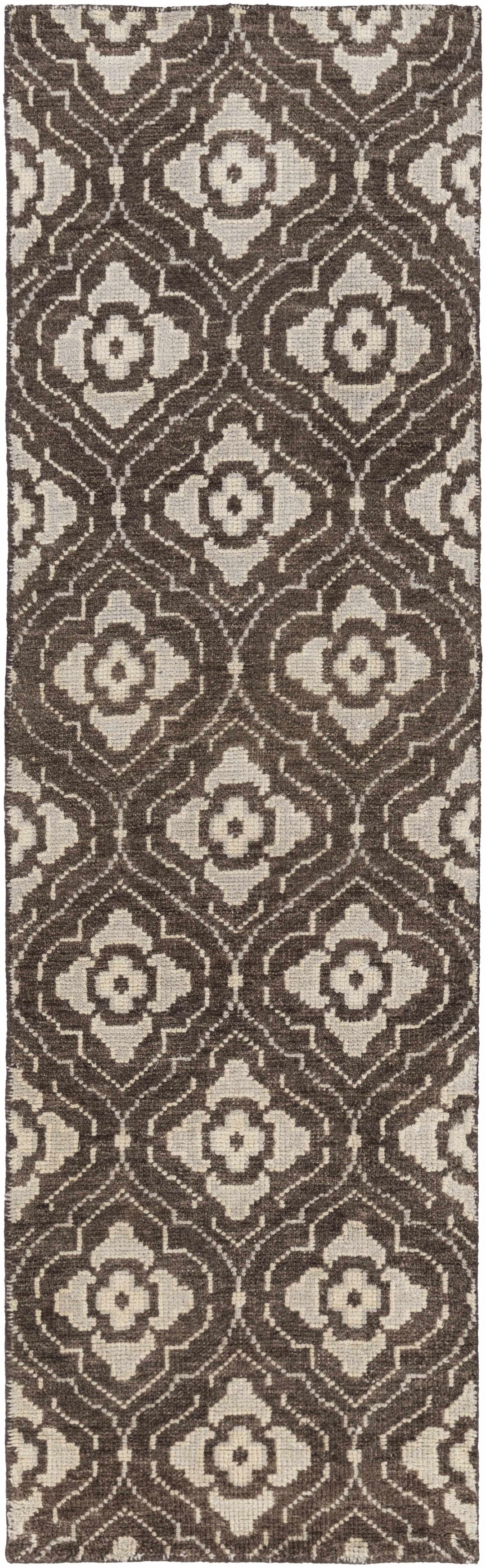 Claysville Contemporary Style Brown And Beige Hand Knotted Area Rug