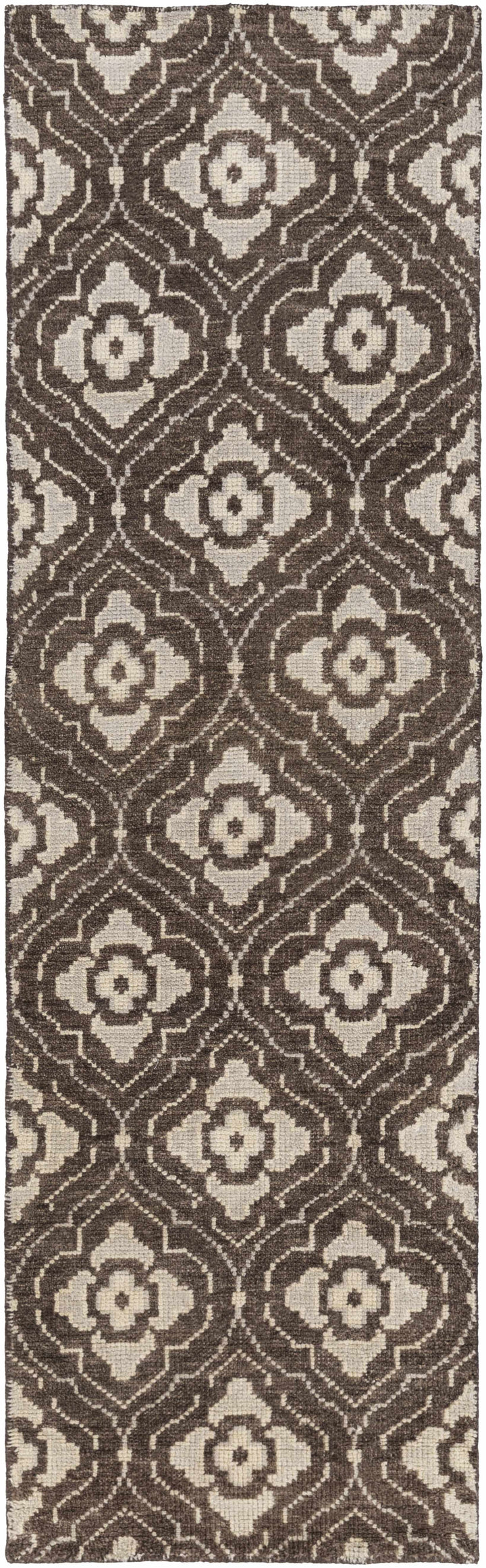 Claysville Contemporary Style Brown And Beige Hand Knotted Area Rug
