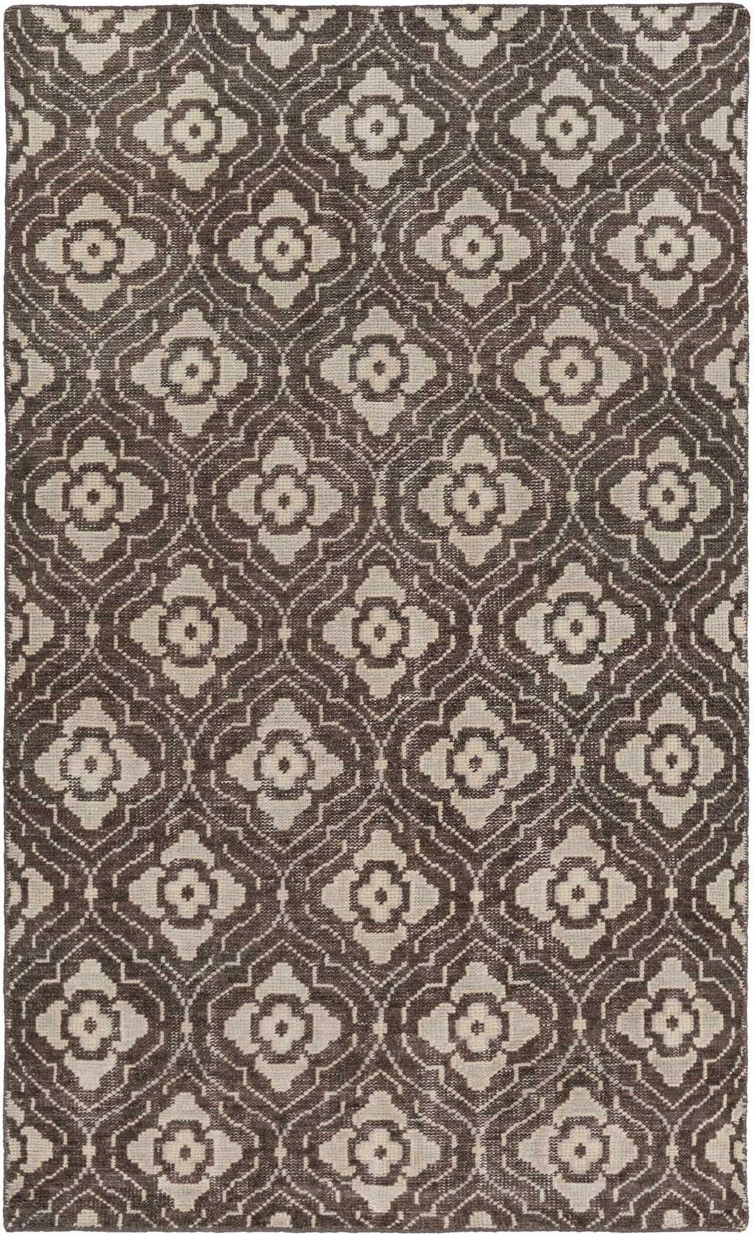 Claysville Contemporary Style Brown And Beige Hand Knotted Area Rug