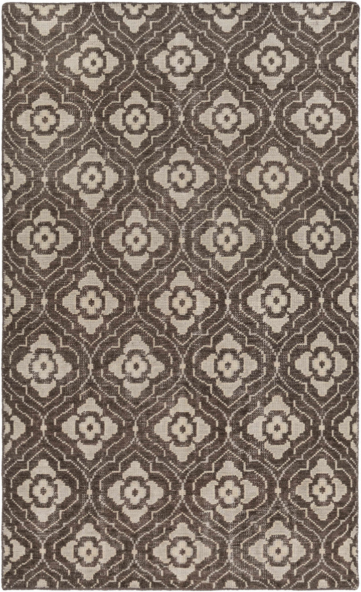 Claysville Contemporary Style Brown And Beige Hand Knotted Area Rug