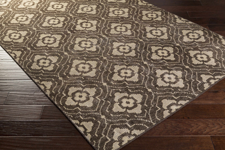 Claysville Contemporary Style Brown And Beige Hand Knotted Area Rug