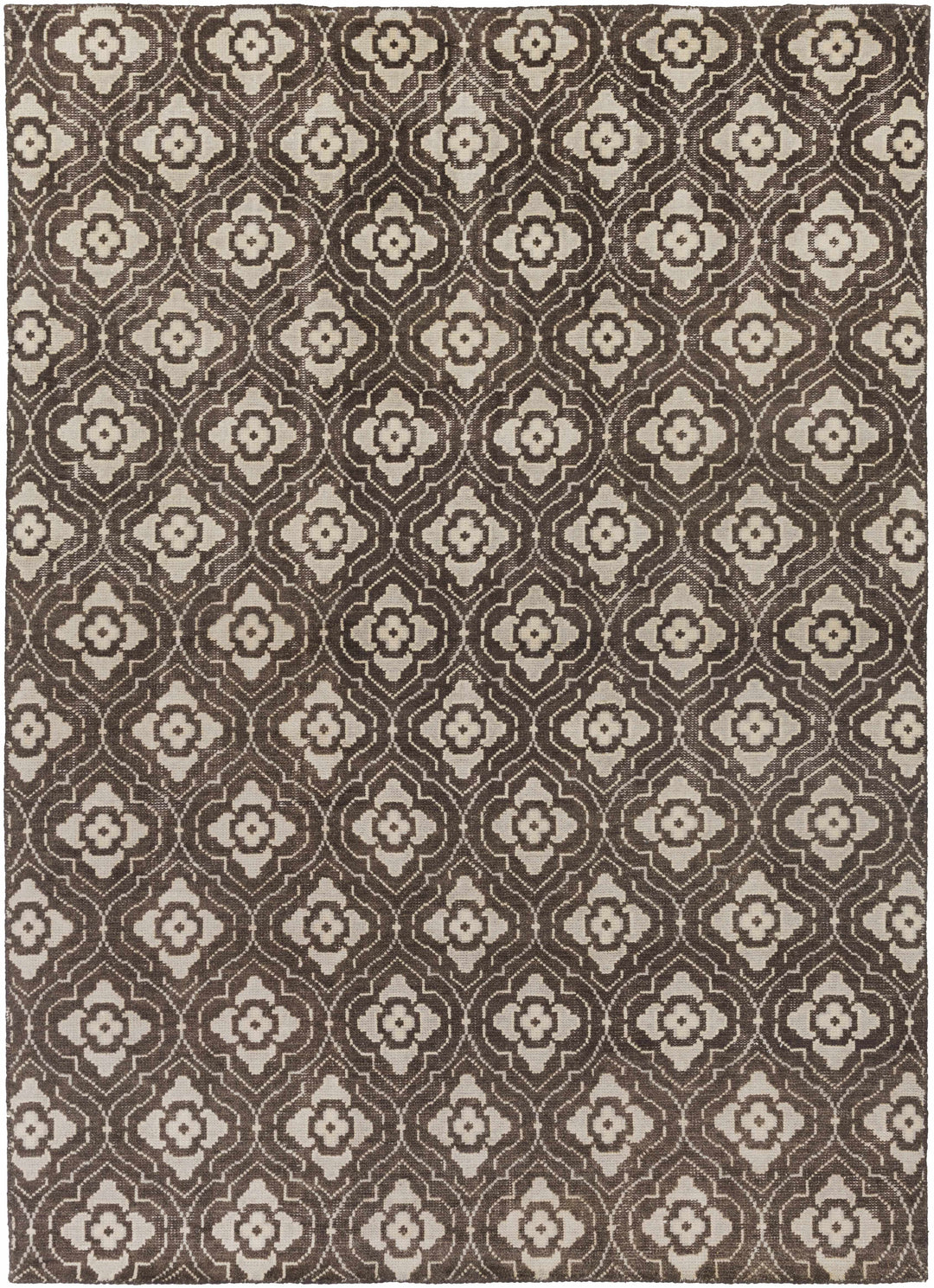 Claysville Contemporary Style Brown And Beige Hand Knotted Area Rug