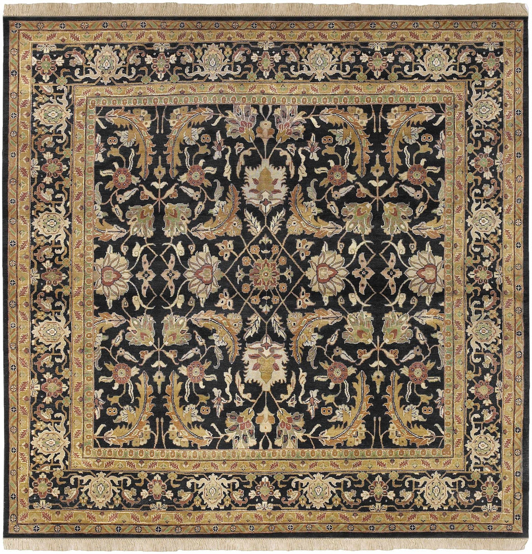 Claysburg Traditional Black And Brown Hand Knotted Wool Area Rug - The Rug Decor