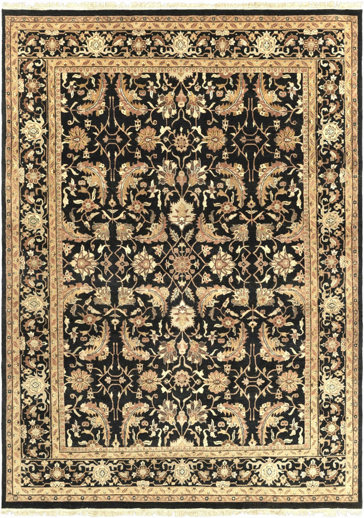 Claysburg Traditional Black And Brown Hand Knotted Wool Area Rug - The Rug Decor