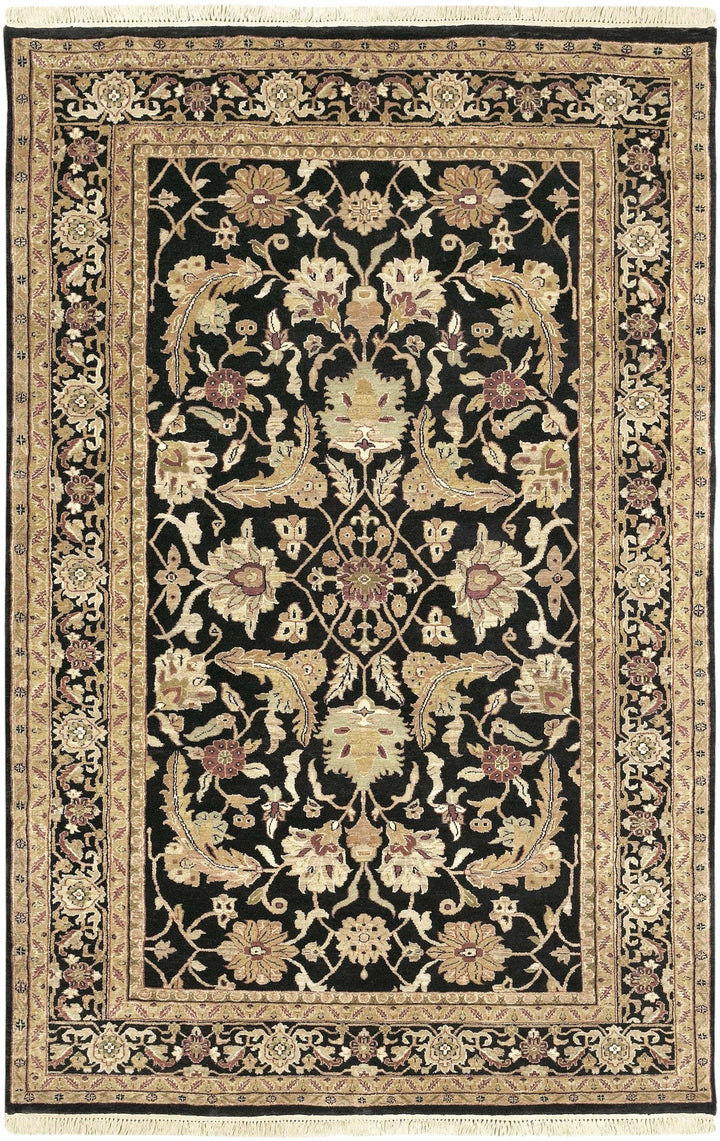 Claysburg Traditional Black And Brown Hand Knotted Wool Area Rug - The Rug Decor