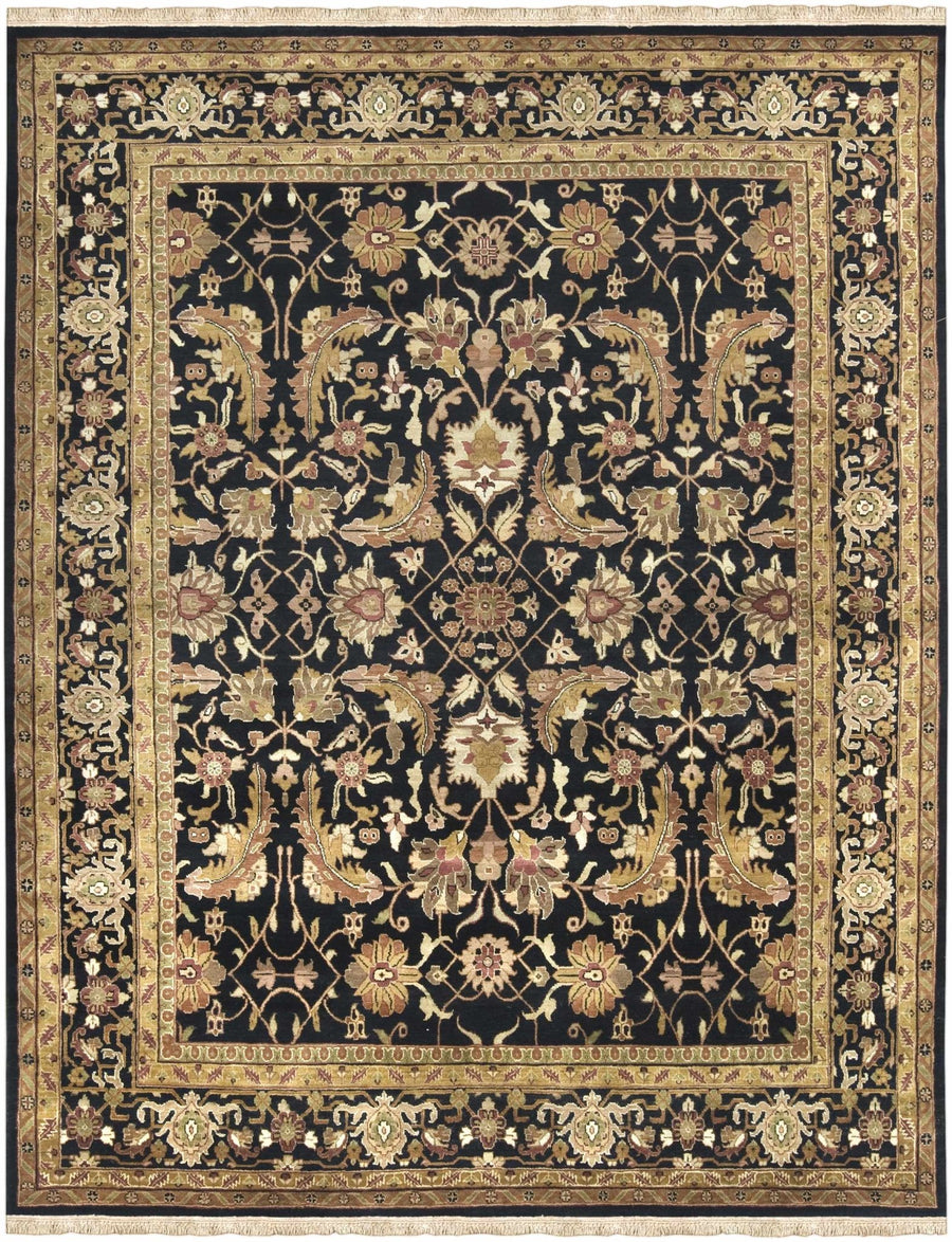 Claysburg Traditional Black And Brown Hand Knotted Wool Area Rug - The Rug Decor