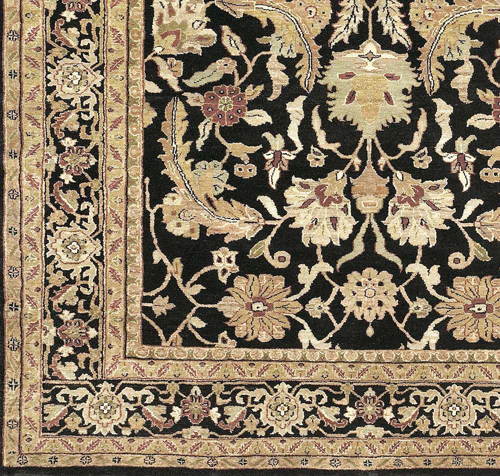 Claysburg Traditional Black And Brown Hand Knotted Wool Area Rug - The Rug Decor