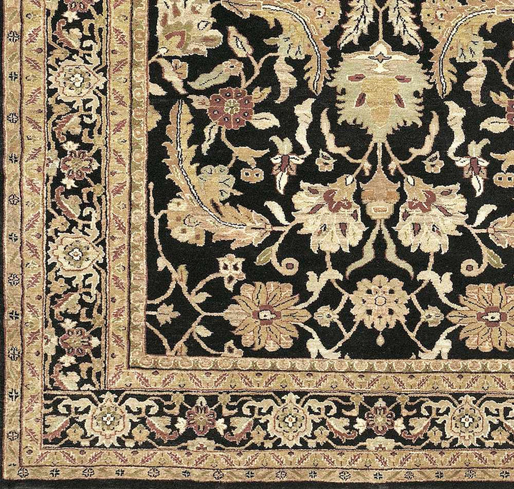 Claysburg Traditional Black And Brown Hand Knotted Wool Area Rug - The Rug Decor