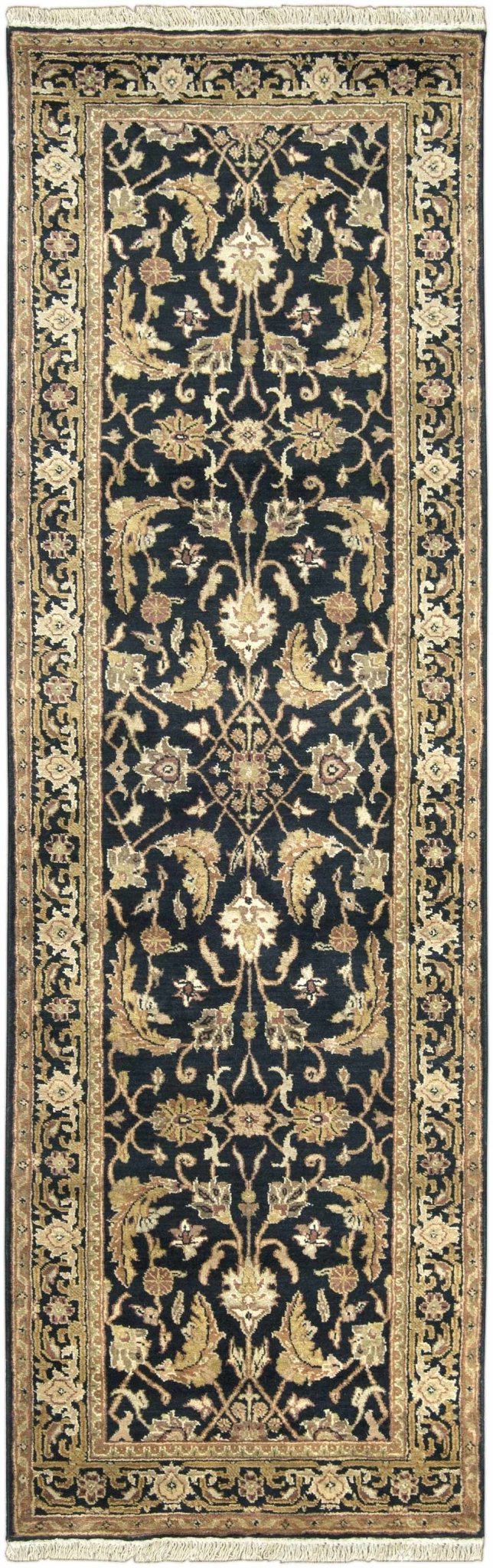 Claysburg Traditional Black And Brown Hand Knotted Wool Area Rug - The Rug Decor