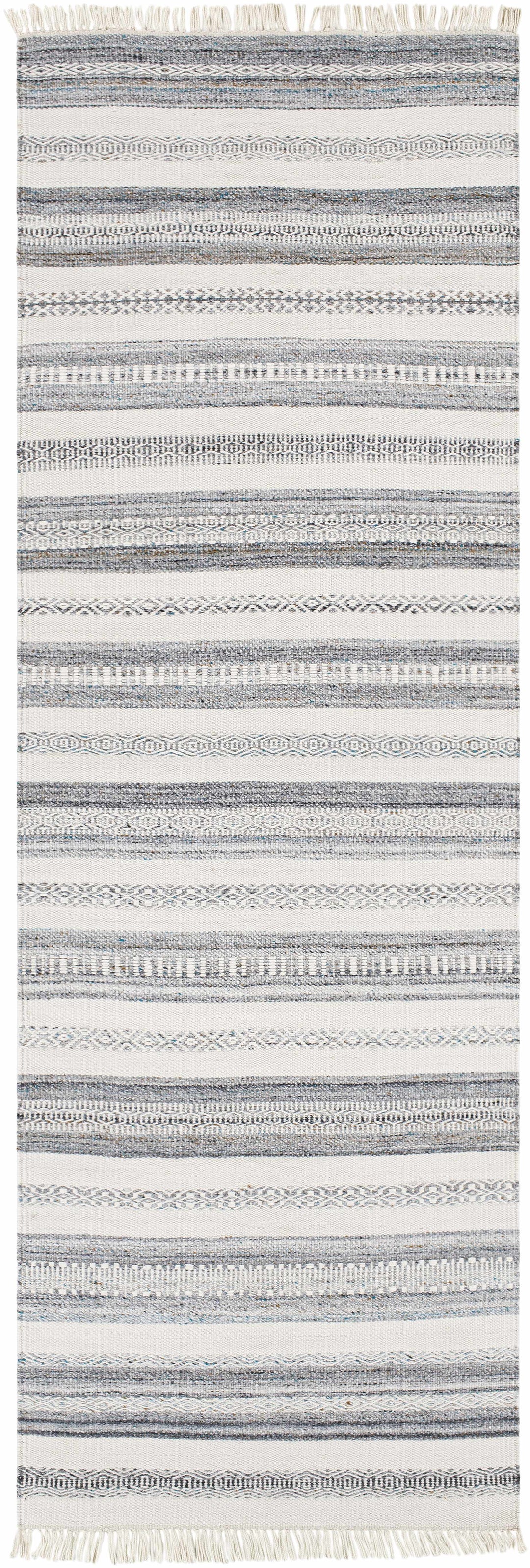 Coolbellup Modern Style Blue And Ivory Hand Woven Area Rug