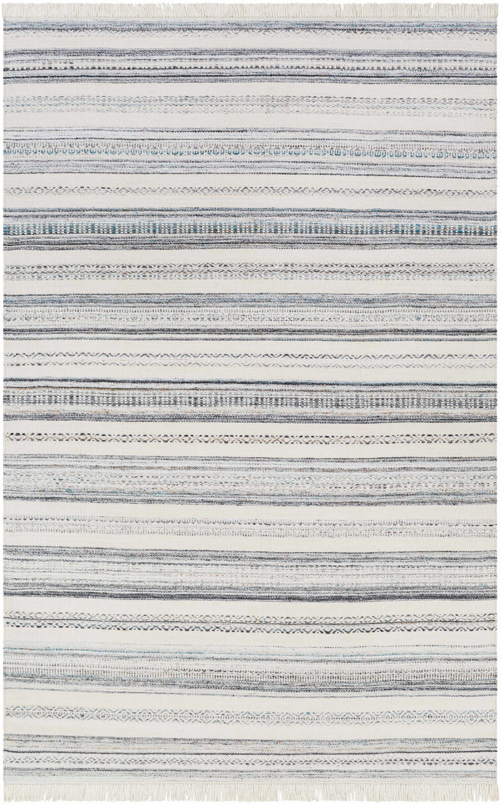 Coolbellup Modern Style Blue And Ivory Hand Woven Area Rug