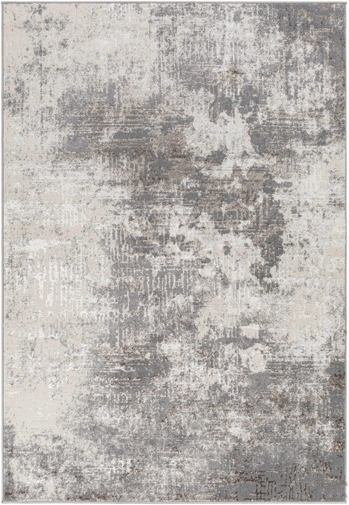 Calabasa Ivory And Gray Modern Abstract Design Area Rug