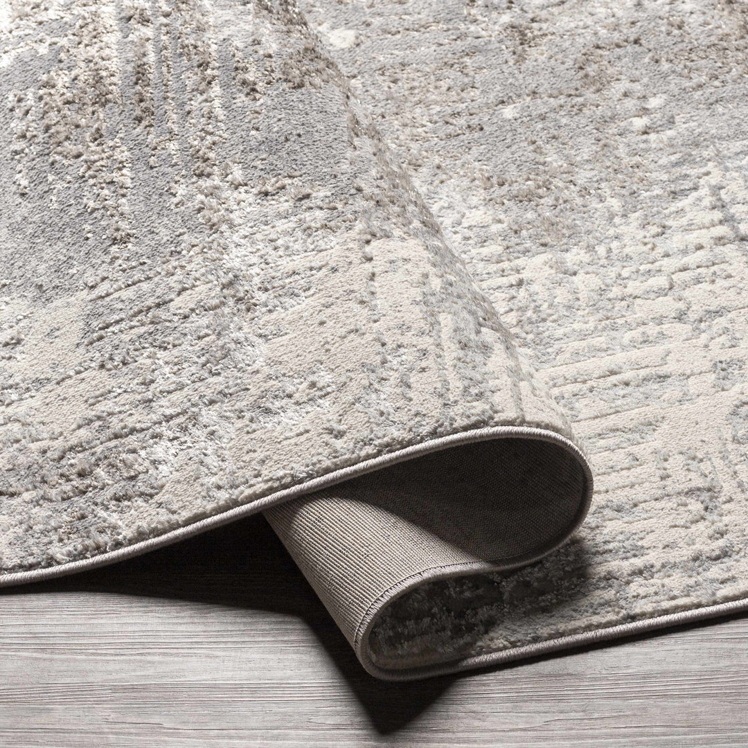 Calabasa Ivory And Gray Modern Abstract Design Area Rug