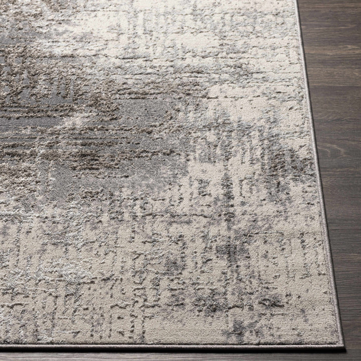 Calabasa Ivory And Gray Modern Abstract Design Area Rug