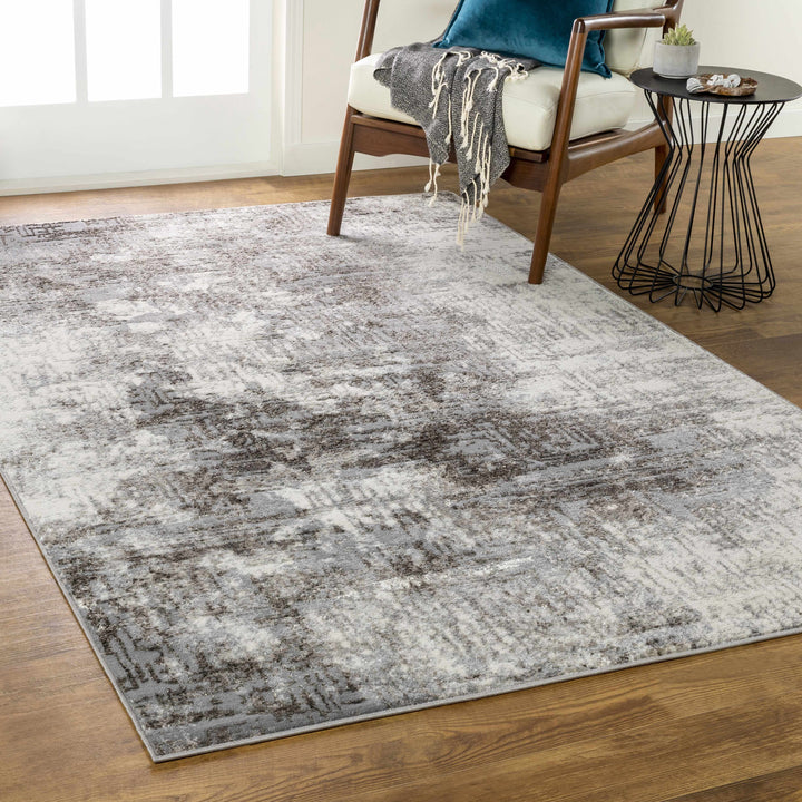 Calabasa Ivory And Gray Modern Abstract Design Area Rug