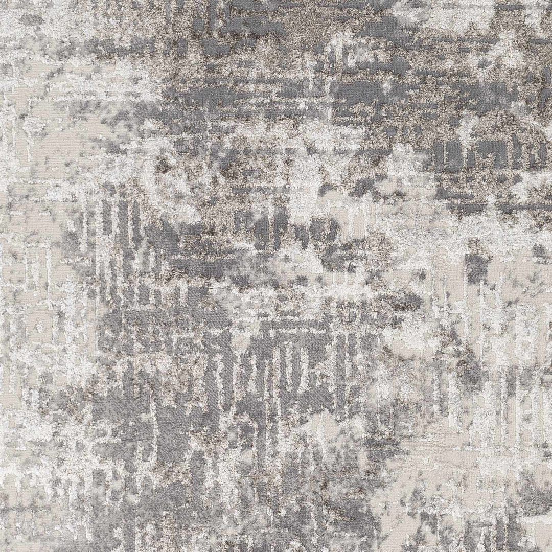Calabasa Ivory And Gray Modern Abstract Design Area Rug