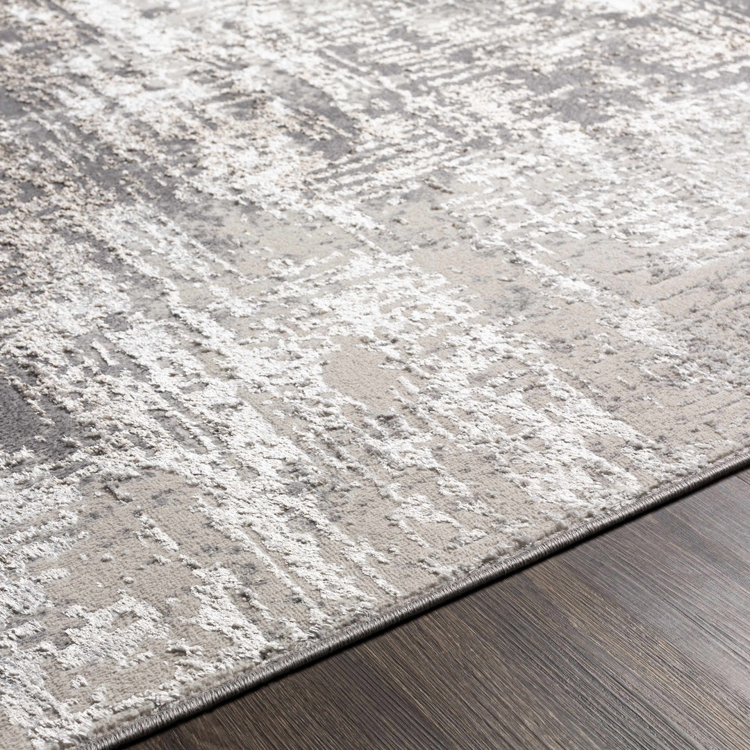 Calabasa Ivory And Gray Modern Abstract Design Area Rug