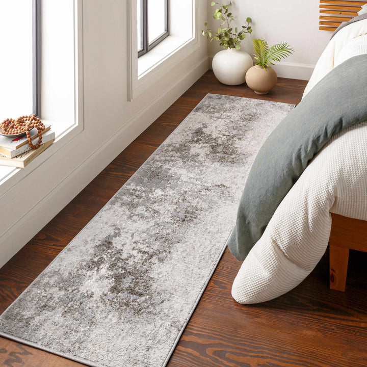 Calabasa Ivory And Gray Modern Abstract Design Area Rug