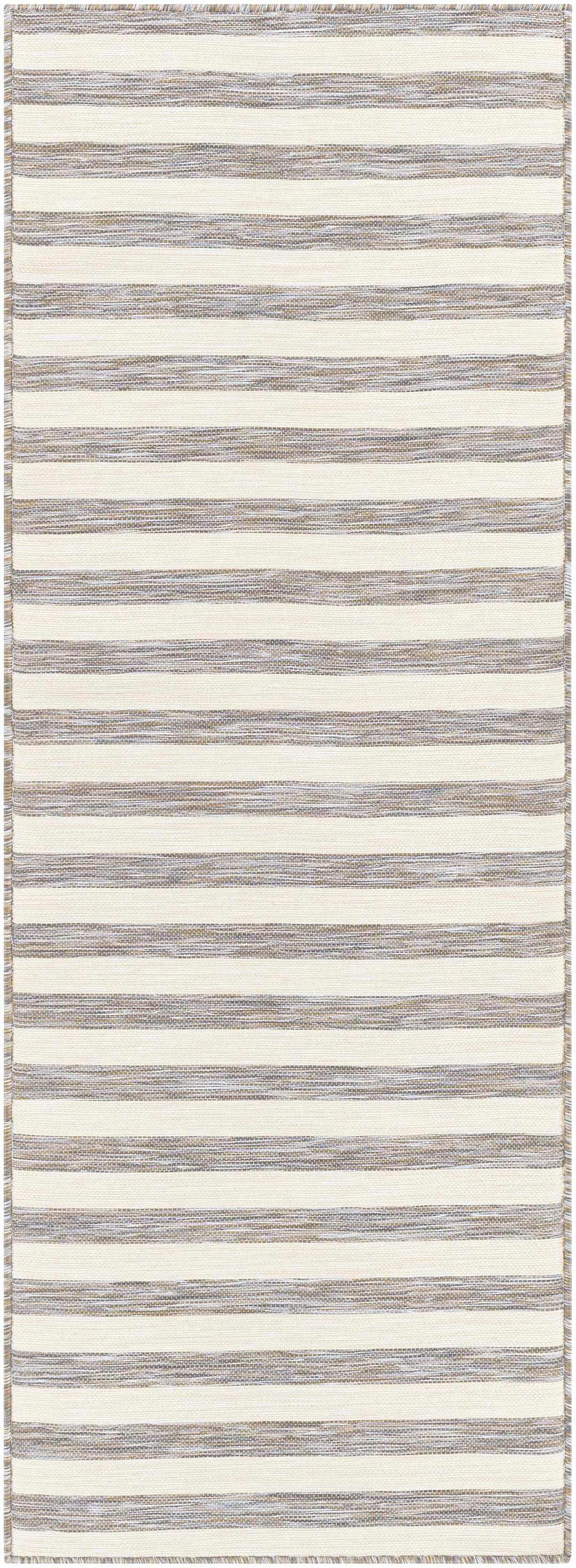 Clackmannanshire Gray And Ivory Modern Style Outdoor Area Rug