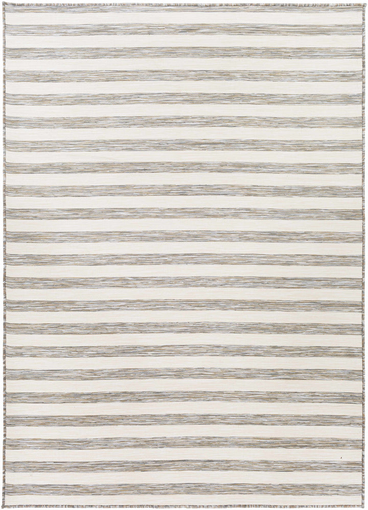 Clackmannanshire Gray And Ivory Modern Style Outdoor Area Rug