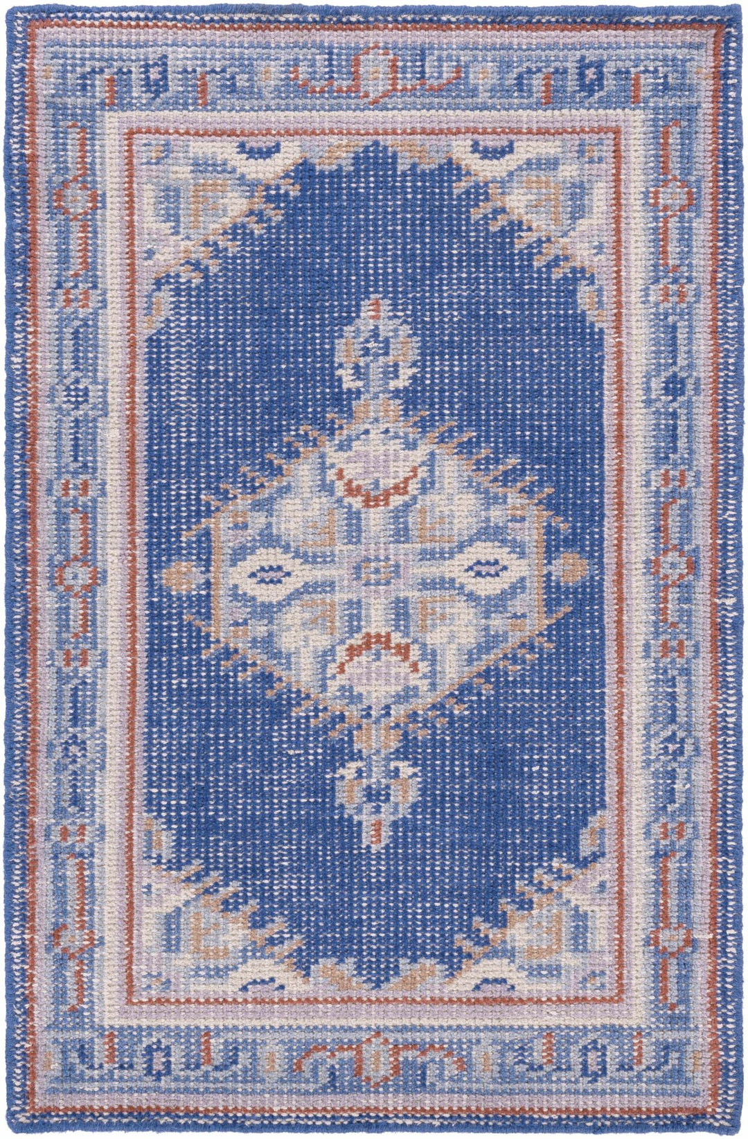 Clearview Traditional Style Blue And Beige Wool Area Rug - The Rug Decor