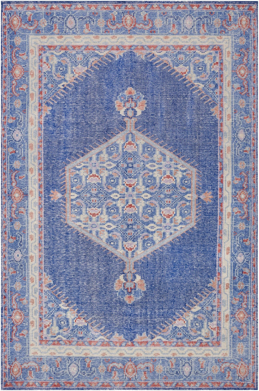 Clearview Traditional Style Blue And Beige Wool Area Rug - The Rug Decor