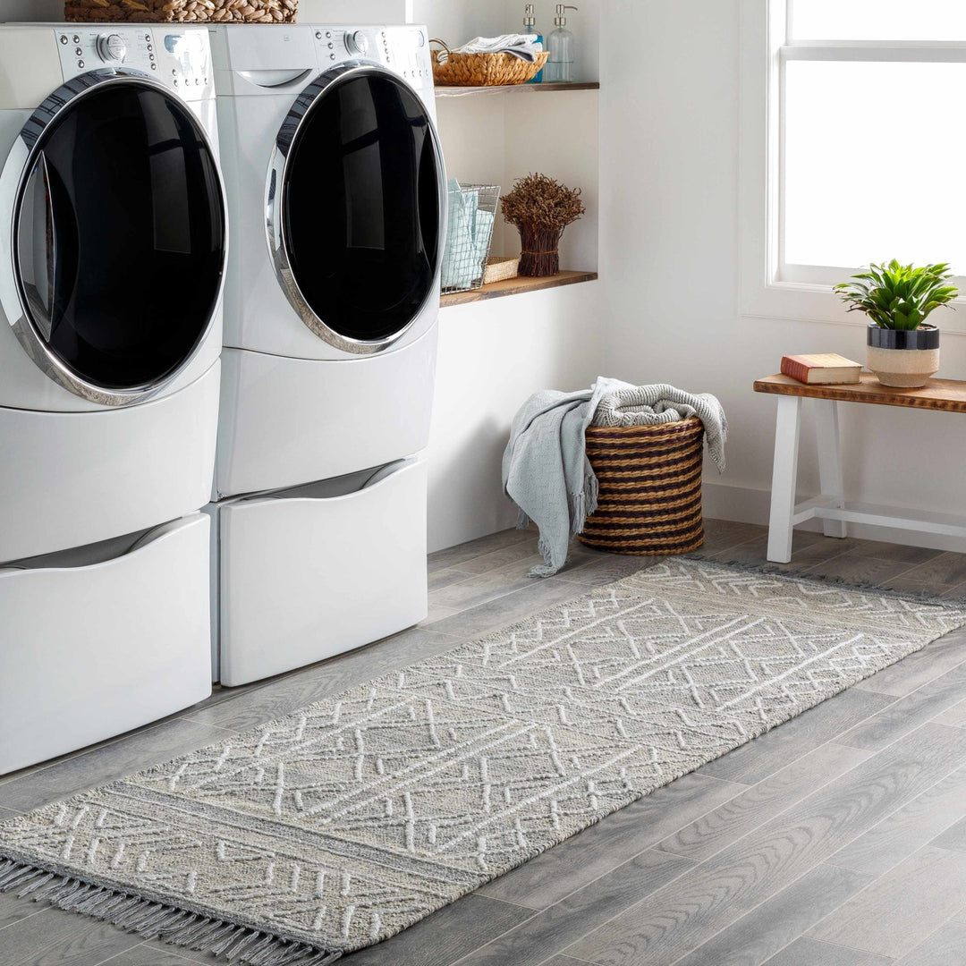 Clintwood Modern Style Gray And Ivory Hand Woven Area Rug - The Rug Decor