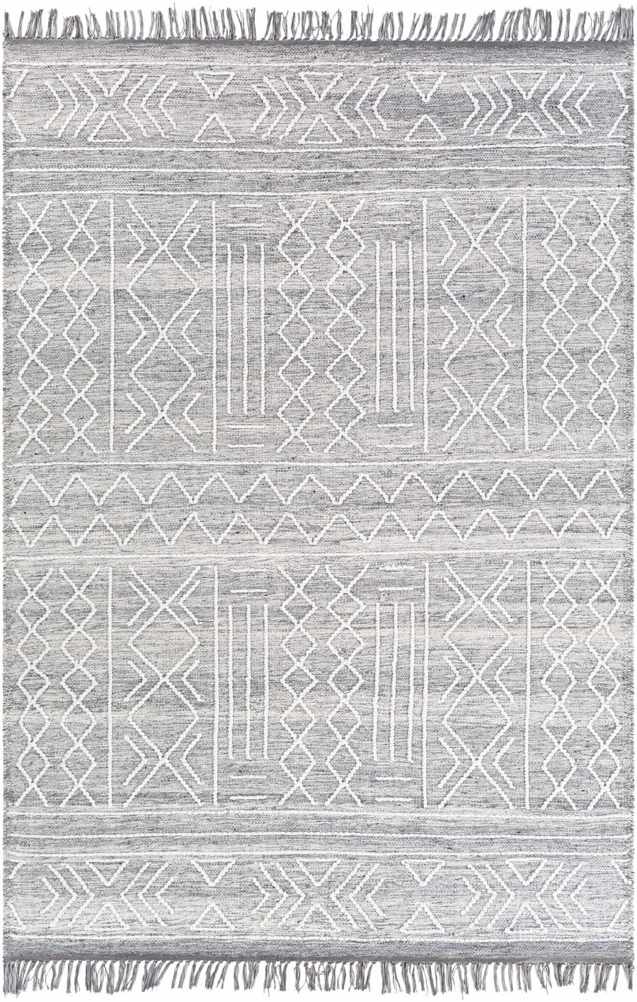 Clintwood Modern Style Gray And Ivory Hand Woven Area Rug - The Rug Decor