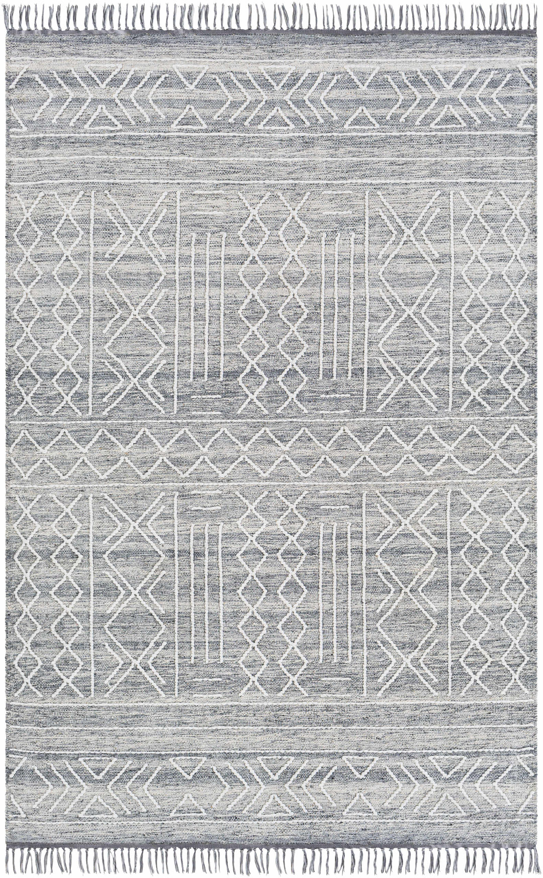 Clintwood Modern Style Gray And Ivory Hand Woven Area Rug