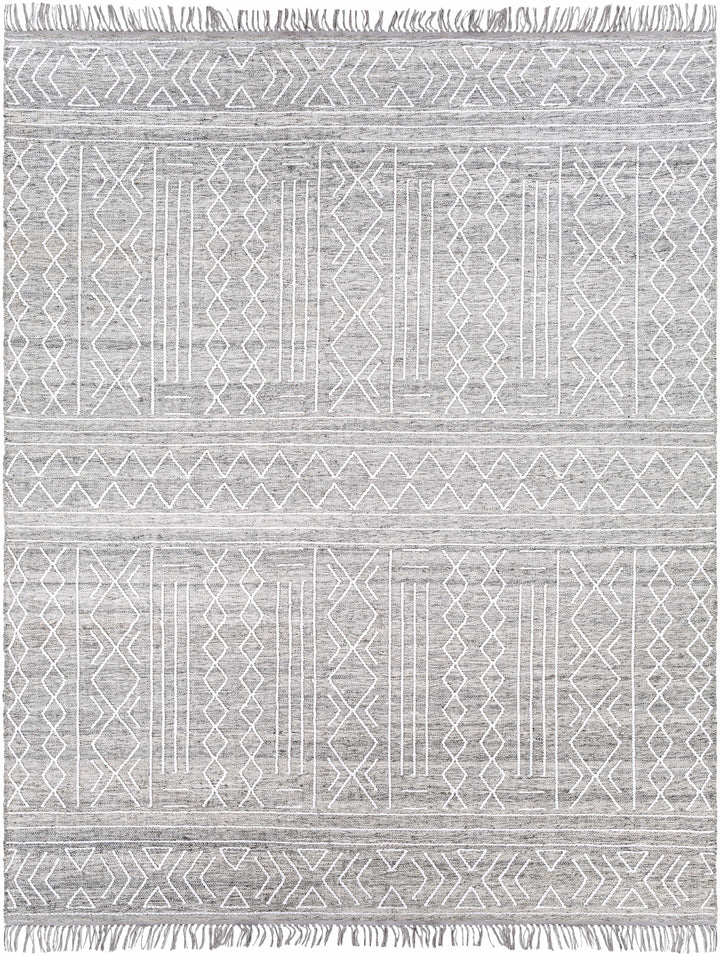 Clintwood Modern Style Gray And Ivory Hand Woven Area Rug