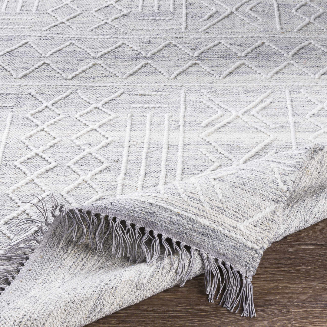 Clintwood Modern Style Gray And Ivory Hand Woven Area Rug