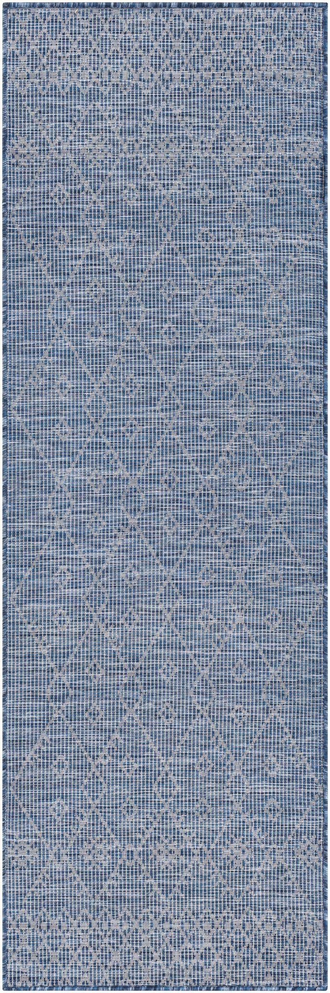 Clophill Blue Modern geometrical Design Outdoor Area Rug - The Rug Decor