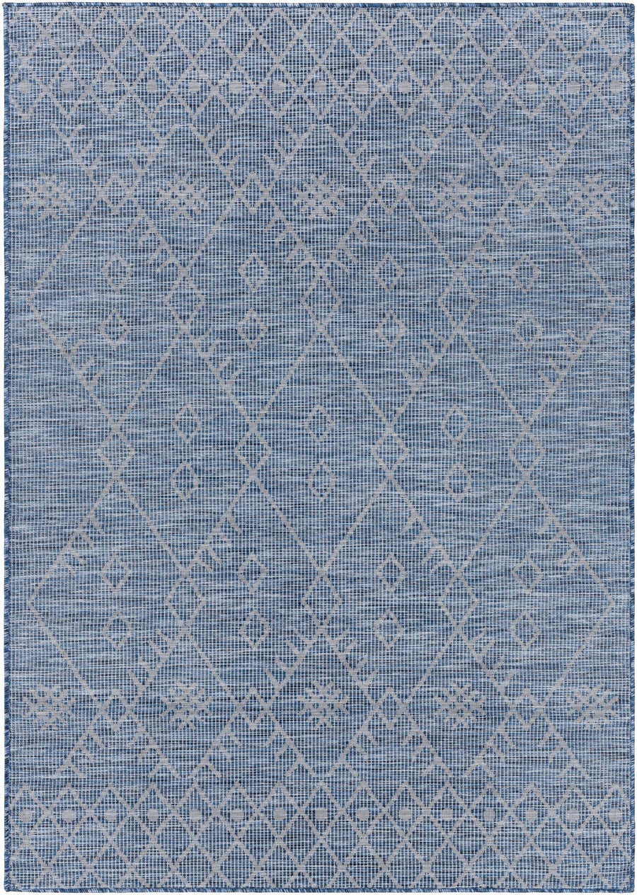 Clophill Blue Modern geometrical Design Outdoor Area Rug - The Rug Decor