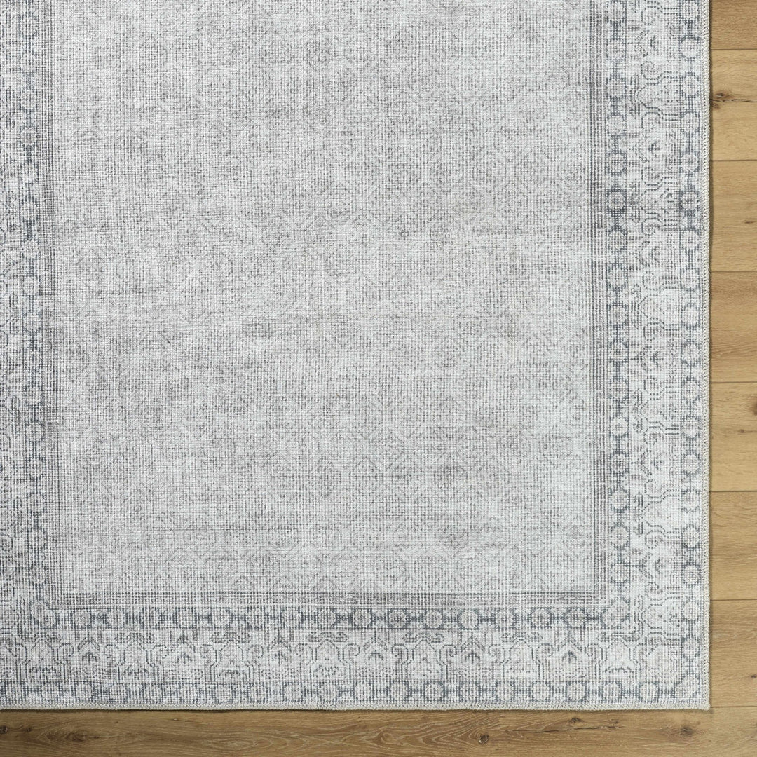 Cloris Traditional Style Gray And Ivory Washable Rug - The Rug Decor