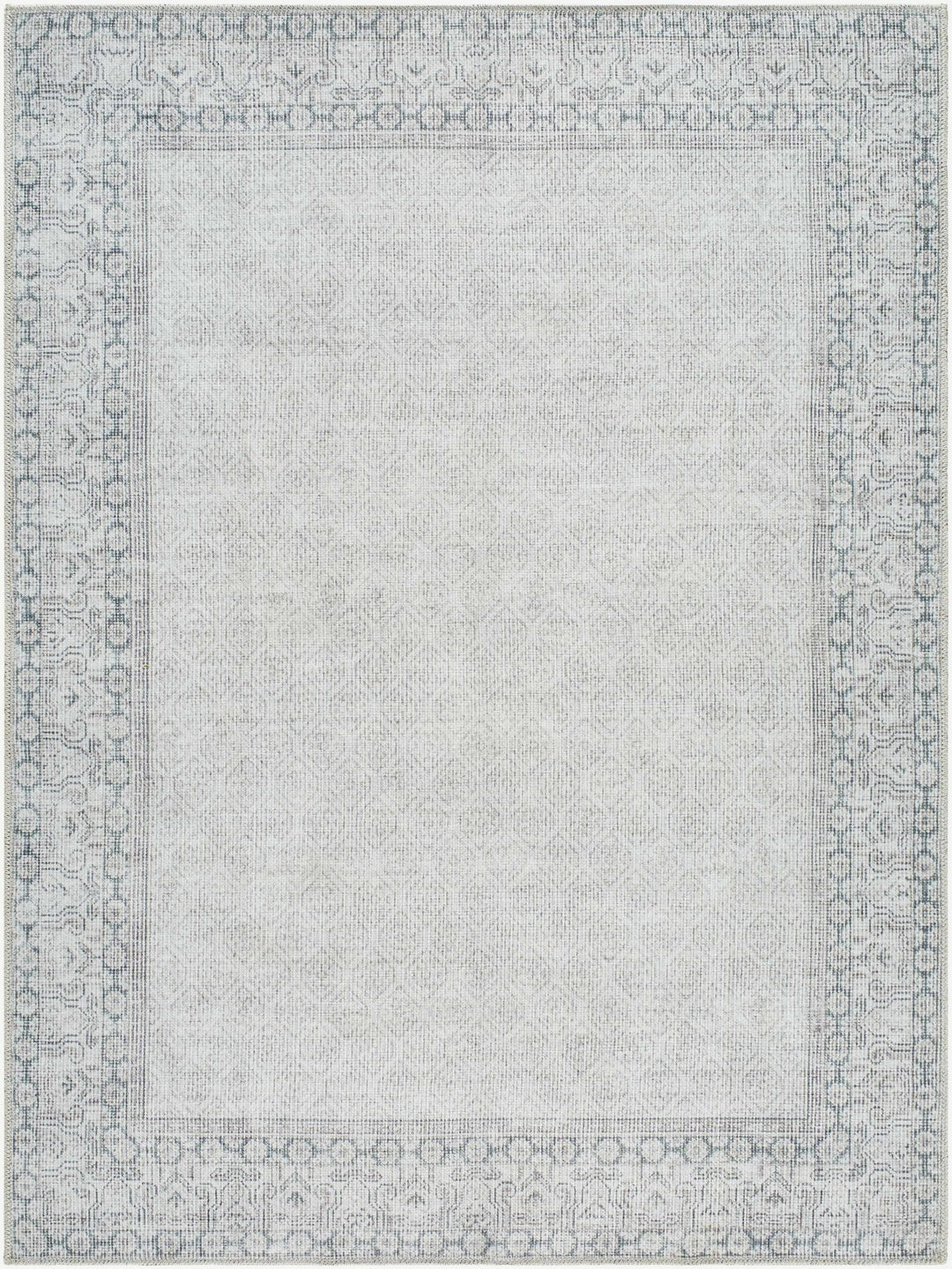 Cloris Traditional Style Gray And Ivory Washable Rug - The Rug Decor