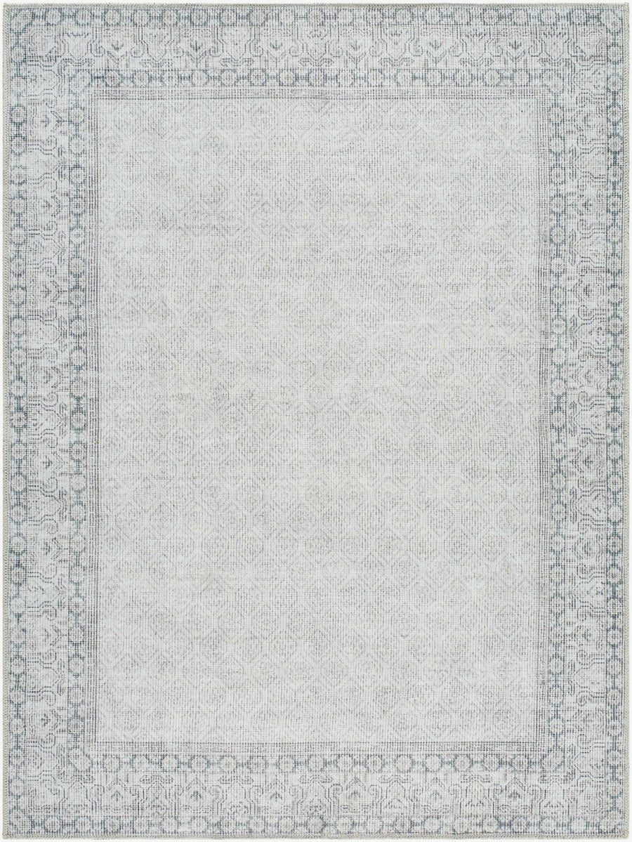 Cloris Traditional Style Gray And Ivory Washable Rug - The Rug Decor