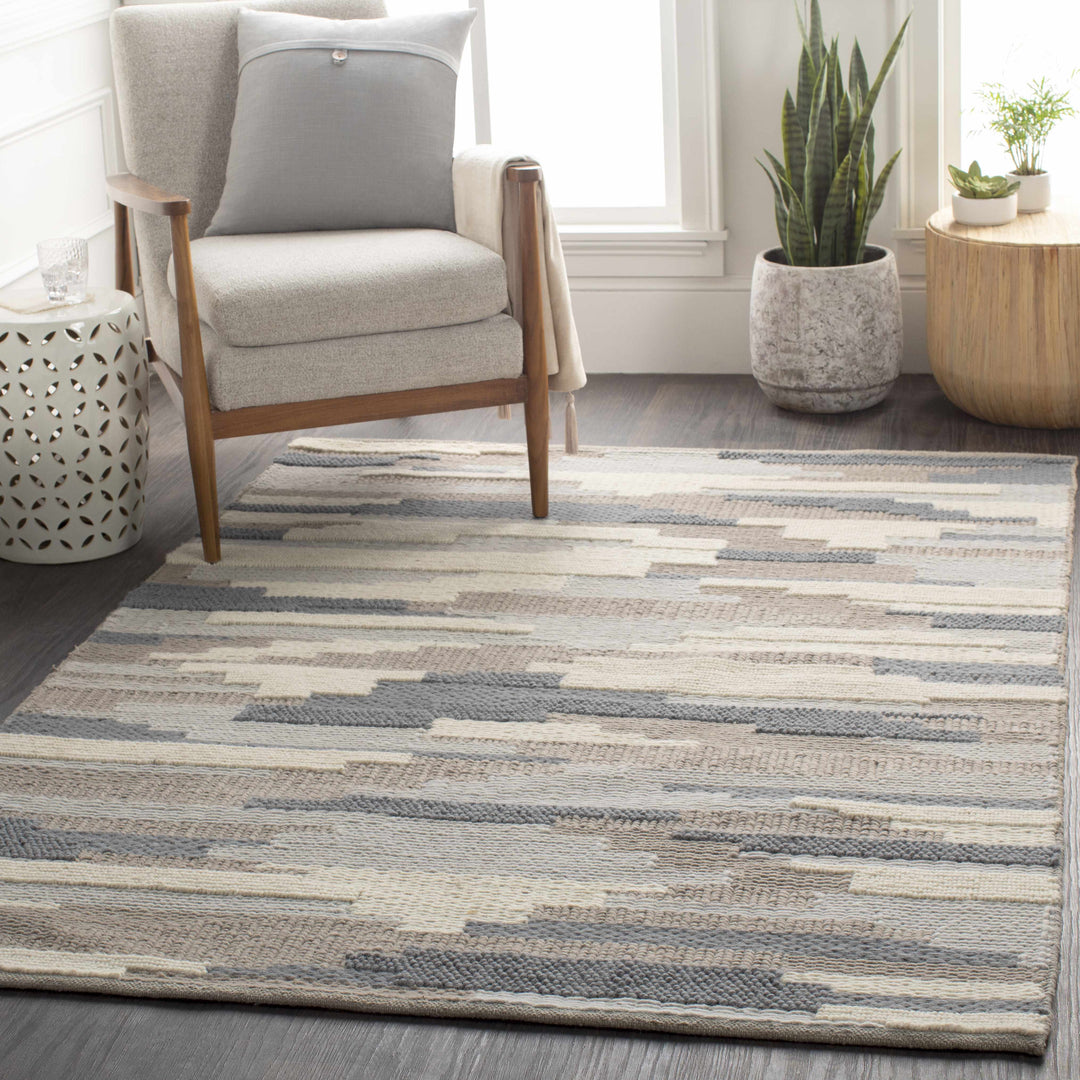 Clarinda Ivory And Gray Modern Style Hand Woven Area Rug
