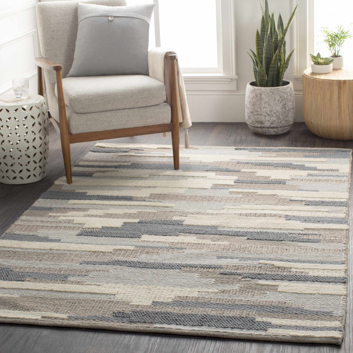 Clarinda Ivory And Gray Modern Style Hand Woven Area Rug