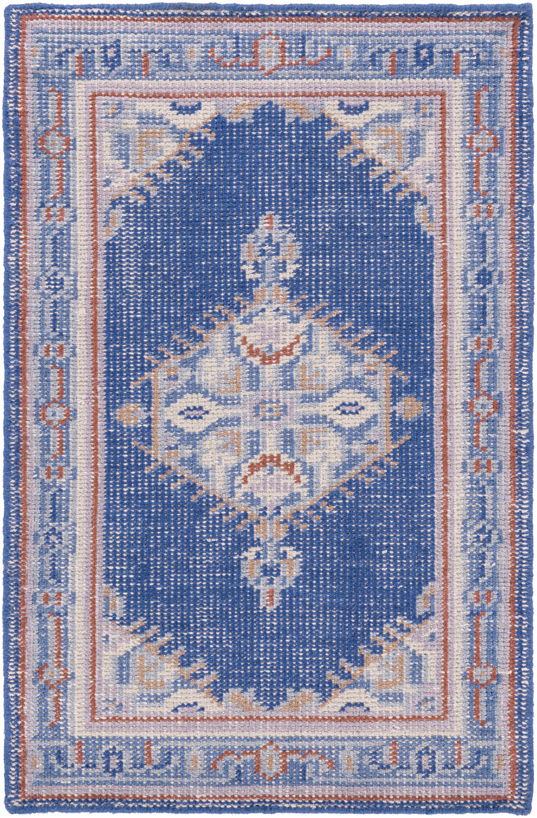 Clearview Traditional Style Blue And Beige Wool Area Rug