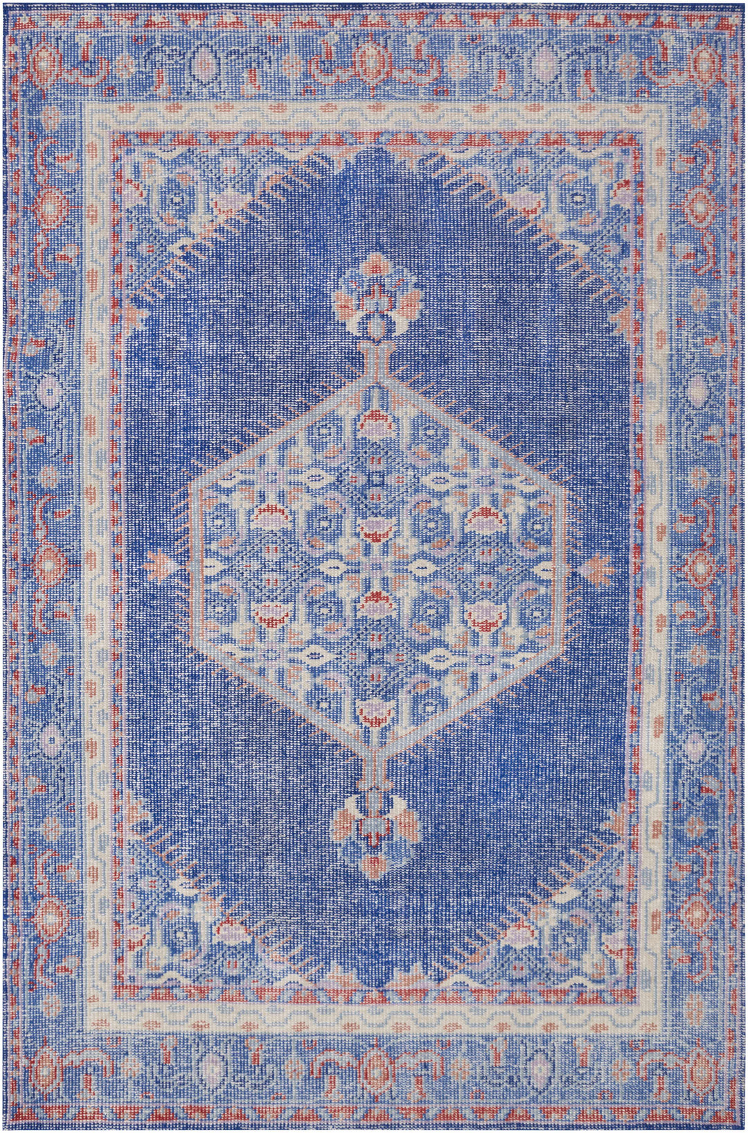 Clearview Traditional Style Blue And Beige Wool Area Rug