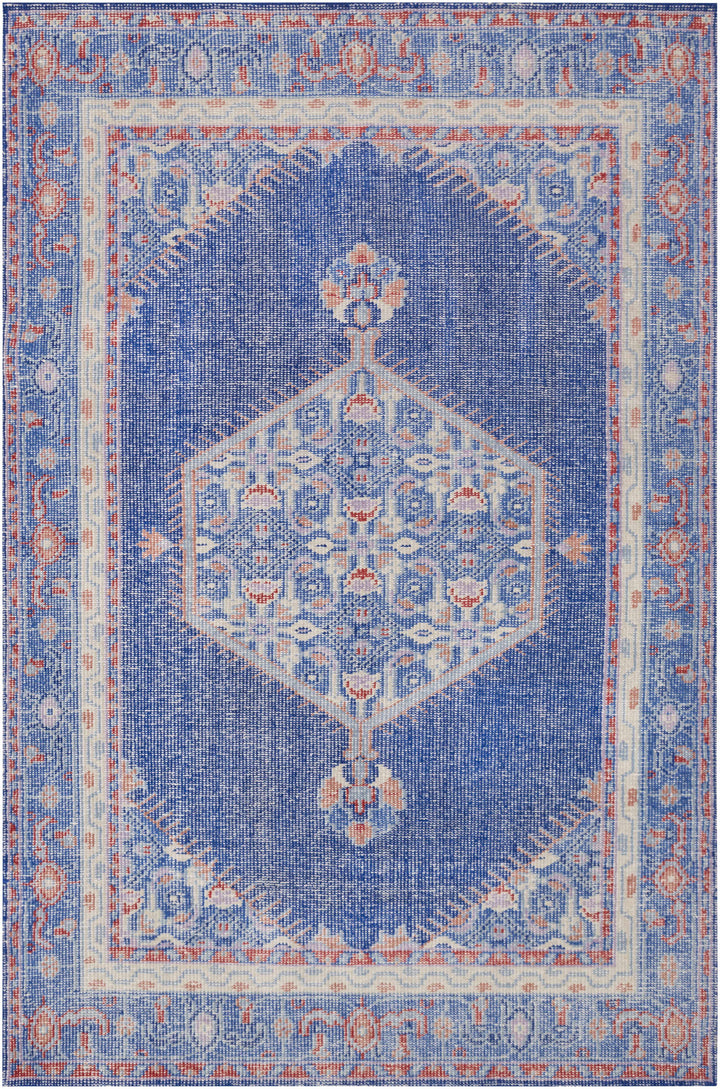 Clearview Traditional Style Blue And Beige Wool Area Rug