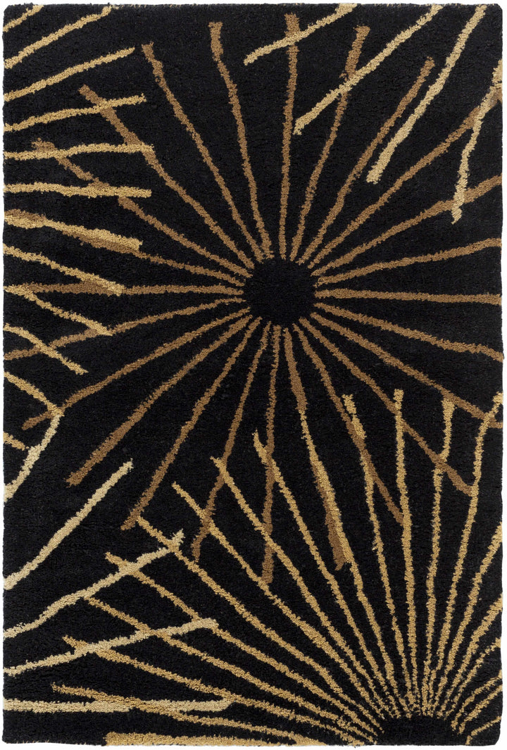 Clover Modern Style Black And Brown Hand Tufted Wool Area Rug