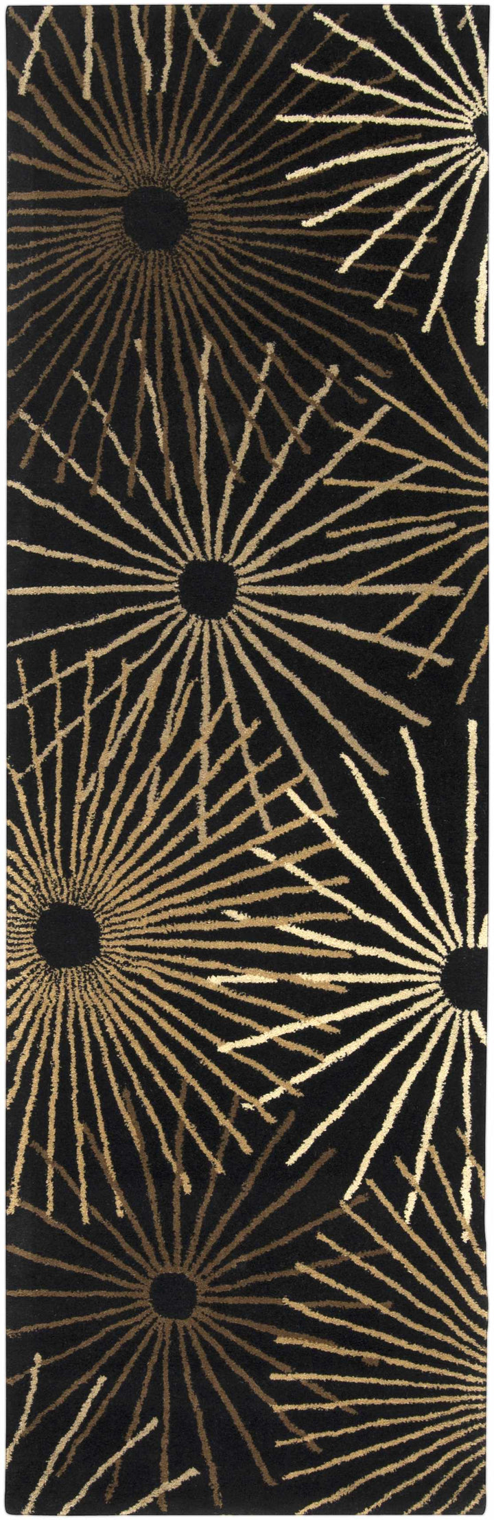 Clover Modern Style Black And Brown Hand Tufted Wool Area Rug