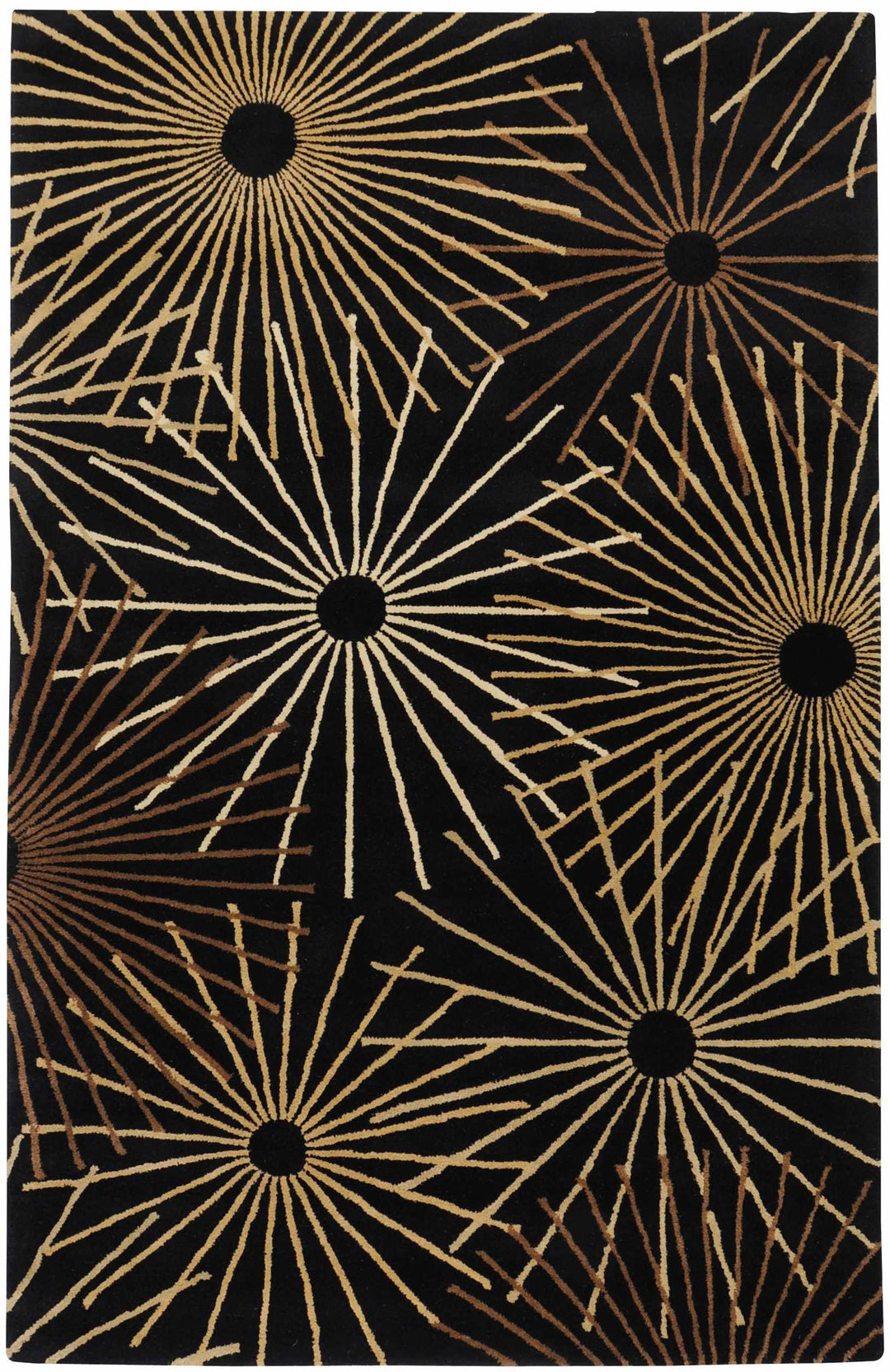 Clover Modern Style Black And Brown Hand Tufted Wool Area Rug