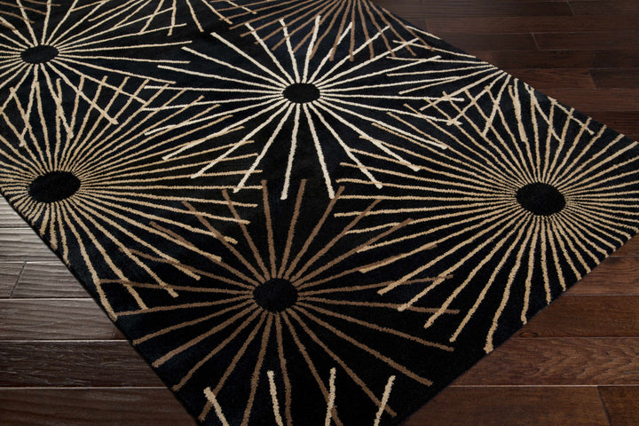 Clover Modern Style Black And Brown Hand Tufted Wool Area Rug