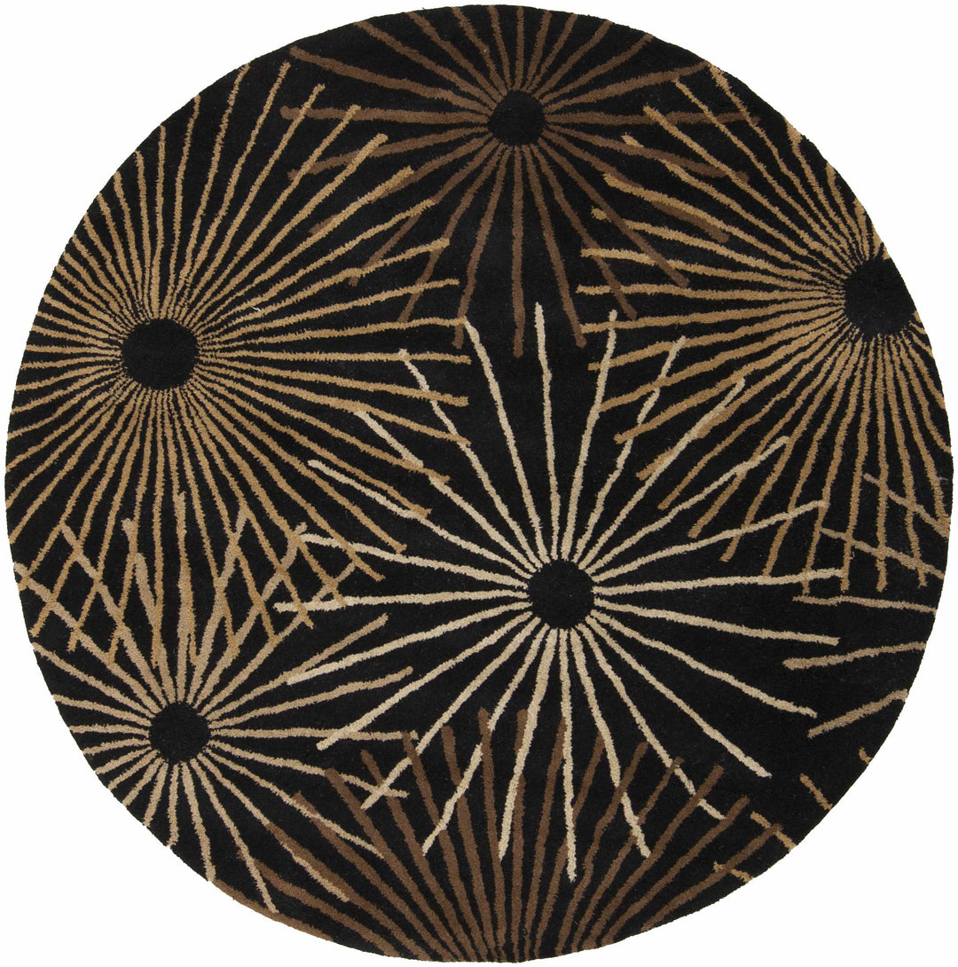 Clover Modern Style Black And Brown Hand Tufted Wool Area Rug