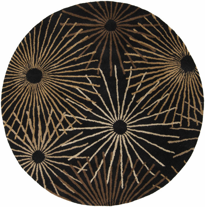 Clover Modern Style Black And Brown Hand Tufted Wool Area Rug